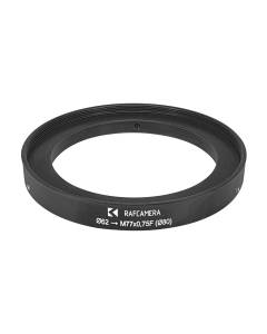 62mm clamp to M77x0.75 female thread adapter with 80mm outer diameter