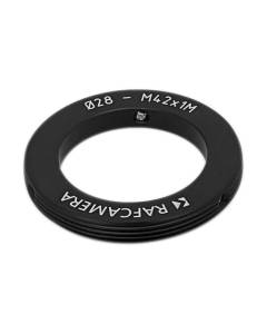 28mm clamp to M42x1 male thread adapter, flangeless