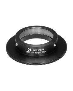 39mm clamp to M72x0.75 male thread adapter (for Kowa 16-A lenses)