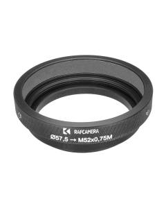 57.5mm clamp to M52x0.75 male thread adapter for Kowa 2x Anamorphic