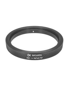 65mm to M67x0.75 female thread adapter (filter step-up ring)