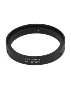 69mm clamp to M77x0.75 female thread adapter with 80mm outer diameter