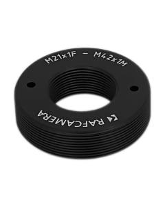 M21x1 female to M42x1 male thread adapter, flangeless