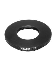 M24x0.75 female to M42x0.75 (T2) male thread adapter