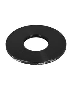 M25x0.75 female thread to Nikon F camera mount adapter