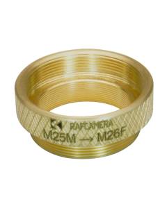 M25x0.75 male to M26x0.7 (0.75) female thread adapter, bronze