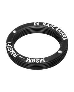 M26x0.75 male to RMS female thread adapter, flangeless, black