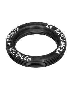 M27x0.75 male to M19x0.75 female thread adapter, flangeless, black