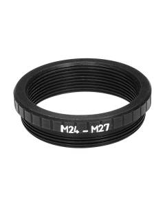 M27x0.75 male to M24x0.75 female thread adapter, black