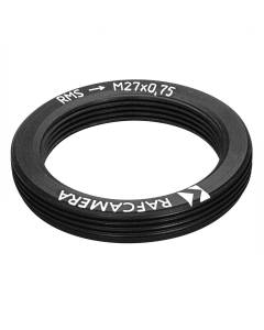 M27x0.75 male to RMS female thread adapter, flangeless, black