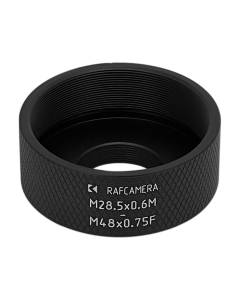 M48x0.75 female to M28.5x0.6 male thread adapter