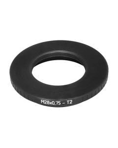 M28x0.75 female to M42x0.75 (T2) male thread adapter