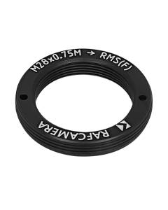 M28x0.75 male to RMS female thread adapter, flangeless, black