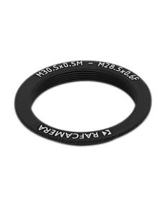 M30.5x0.5 male to M28.5x0.6 female thread adapter
