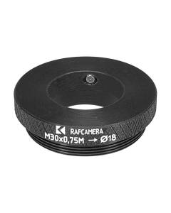 18mm ID to M30x0.75 male thread adapter for Minolta 5400 DPI scanner lens