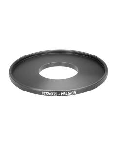 M34.5x0.5 male to M72x0.75 female filter step-up ring for El-Nikkors