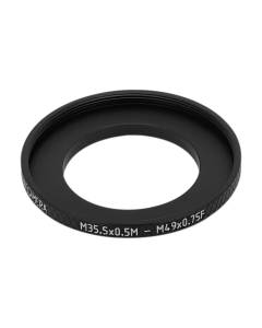 M35.5x0.5 male to M49x0.75 female thread adapter (35.5mm to 49mm step-up ring)