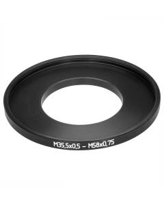 M35.5x0.5 male to M58x0.75 female thread adapter (filter step-up ring)