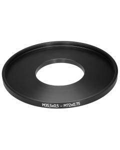 M35.5x0.5 male to M72x0.75 female thread adapter (35.5mm to 72mm step-up ring)