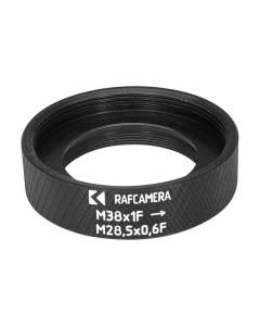 M38x1 female to M28.5x0.6 female thread adapter for telescope