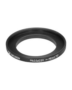 M40.5x0.5 male to M52x0.75 female thread adapter (40.5mm to 52mm step-up ring)