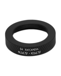 M42x0.75 female to M33x0.75 female thread adapter