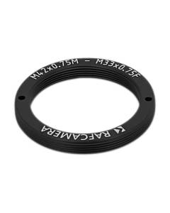 M42x0.75 male to M33x0.75 female thread adapter, flangeless