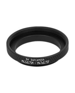 M47x0.75 female to M42x0.75 male thread adapter for drawtube of Takahashi FOA60