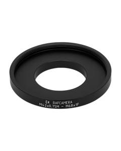 M42x0.75 male to M68x1 female thread adapter