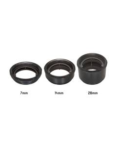 Set of 3 macro rings with M42x1 thread and instant-return diaphragm pusher