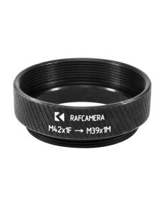 M42x1 female to M39x1 (LTM) male thread adapter, 11mm long