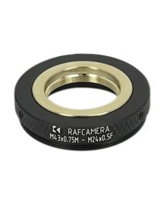 M43x0.75 male to M24x0.5 female step-down ring (adapter for Bolex 8/19/1.5x)