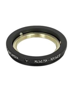 M43x0.75 male to M29.5x0.5 female thread adapter, rotatable