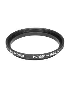 M47x0.5 male to M49x0.75 female thread adapter (47mm to 49mm step-up ring)