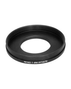 M47x0.5 male to M77x0.75 female thread adapter with 80mm outer diameter