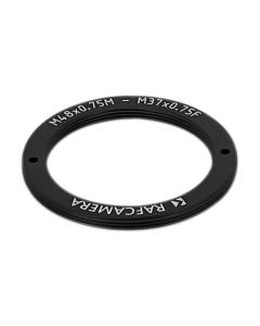 M48x0.75 male to M37x0.75 female thread adapter, flangeless