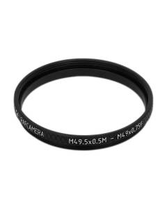 M49.5x0.5 male to M49x0.75 female thread adapter (49.5mm to 49mm step-down ring)
