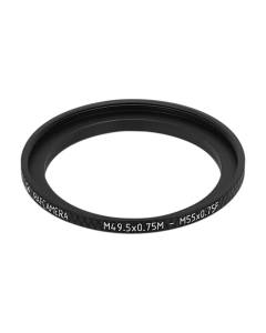 M49.5x0.75 male to M55x0.75 female thread adapter