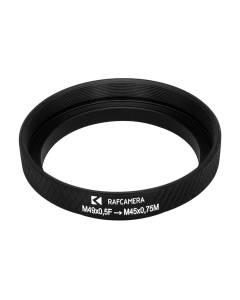 M49x0.5 female to M45x0.75 male thread adapter