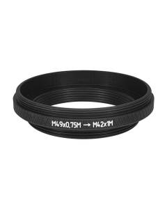 Reverse M49x0.75 male to M42x1 male thread adapter