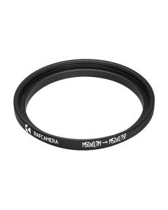 M50x0.7 male to M52x0.75 female thread adapter (50mm to 52mm step-up ring)