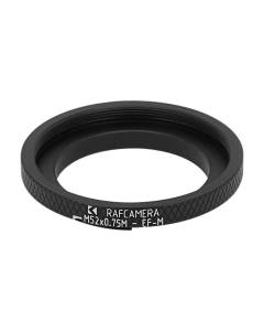 M52x0.75 female thread to Canon EF-M camera mount adapter