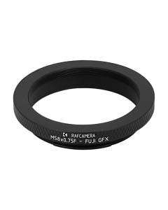 M58x0.75 female thread to Fujifilm GFX camera mount adapter