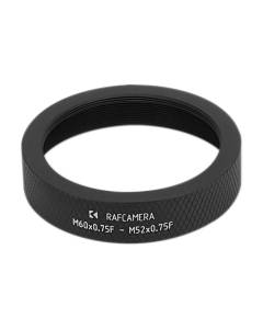 M60x0.75 female to M52x0.75 female thread adapter