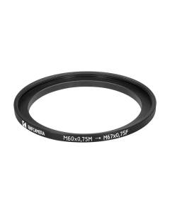 M60x0.75 male to M67x0.75 female thread adapter (60mm to 67mm step-up ring)