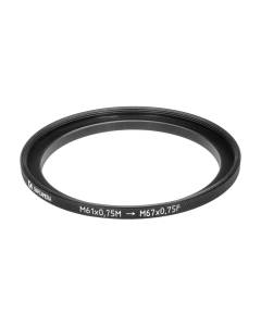 M61x0.75 male to M67x0.75 female thread adapter (61mm to 67mm step-up ring)