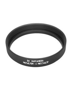 M67x0.75 to M67.7x0.7 step-up ring for Schneider-Kreuznach Cinelux-Ultra 90mm