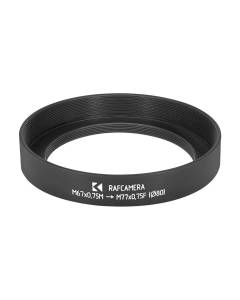 M67x0.75 male to M77x0.75 female thread adapter with 80mm outer diameter