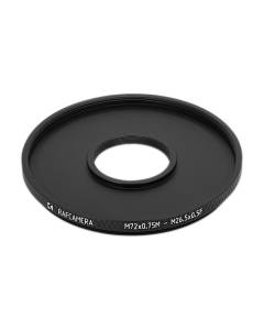 M72x0.75 male to M26.5x0.5 female thread adapter (72mm to 26.5mm step-down ring)
