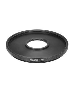 M26x0.7 female to M72x0.75 male thread adapter (72mm to 26mm step-down ring)